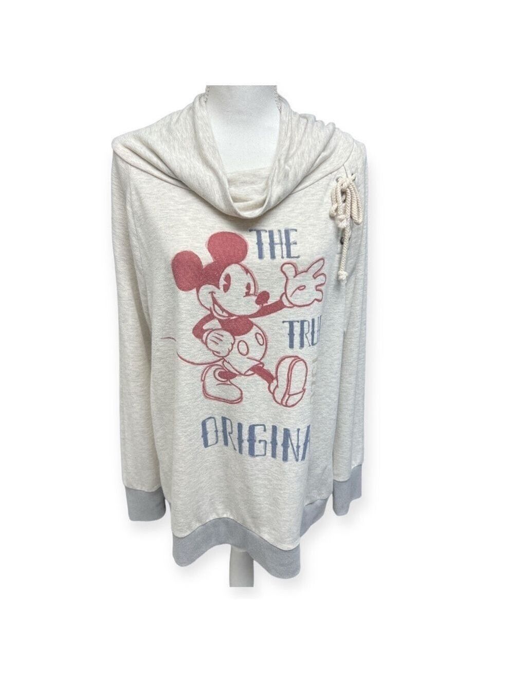 DISNEY Parks Gray The True Original Mickey Mouse Lightweight Sweatshirt, Size XL